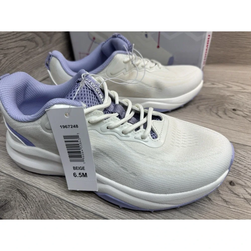 Khombu Patan Sneakers Womens 6.5 Beige Lavender New NIB Athletic Walking Shoes